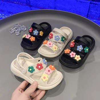 Flori Drăguț Deco Sandale Pentru Copii Fete De Vară Anti-Alunecare Papuci Copii Cu Marca Design Unic Gros Moale Piscină, Baie De Pantofi De Plaja