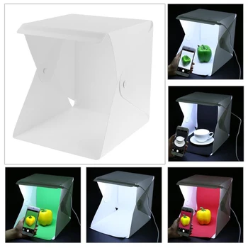 Fotografie de Lumină LED, Camera Foto Studio Cort Lumina Moale Cutie Fundaluri Photobox Pentru aparat Foto DSLR 20CM Portabil Pliant Lightbox