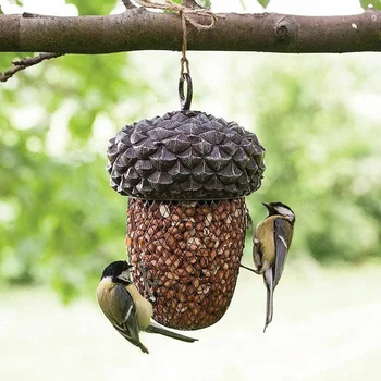 Fructele Căzute Ghindă Alimentator De Pasăre Gri Pasăre Sălbatică, Veveriță Grădină Agățat Ușor Refill