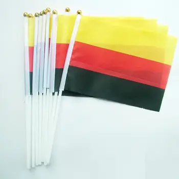 Germania flag 14x21cm 10buc germană mână fluturând steaguri cu 30cm de Plastic Catarge Pentru Decor de Sărbătoare Parada Sport