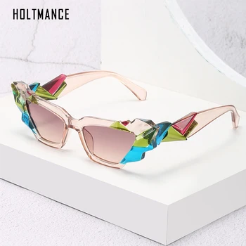 HOLTMANCE Noua Moda Neregulate, Colorate, Ochelari de Soare Brand Design Ochi de Pisica Rosu Net pentru Femei ochelari de Soare UV400