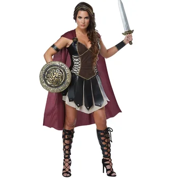 Halloween Doamnelor Xena Gladiator Printesa Războinic Grec Roman Centurion Spartan Rochie Fancy Costume