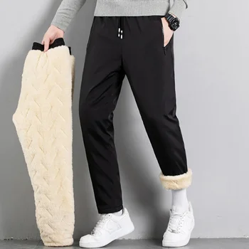 Iarna Fleece Pantaloni pentru Bărbați Cald Gros Casual pantaloni de Trening de Înaltă Calitate rezistent la apa Moda Cordon de Mari Dimensiuni Jogging Pantaloni L-7Xl