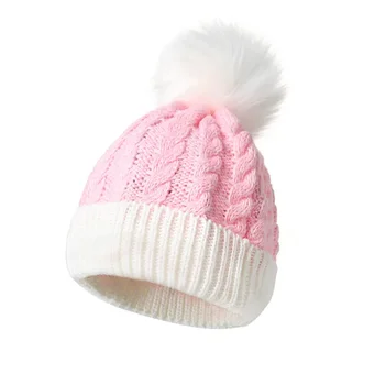 Iarna Pentru Copii Beanie Hat Cu Earflap Minge De Blana De Iarnă Lână Tricotate Pălării Pentru Copii În Aer Liber Cald Fete Baieti Ureche Capac De Protecție