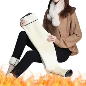 Iarna de Înaltă Talie Elastic Gros de Lână Pantaloni Femei Cald Catifea Nouă Femei Lână Jambiere Pantaloni Termice