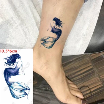 Impermeabil Tatuaj Temporar Autocolant Parul Lung Sexy Sirenă Fata de Balet Corp de Artă Flash Tatuaj Fals Tatuaj pentru Femei, Bărbați Copilului