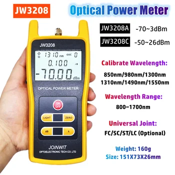 JW3208 Portabile Metru de Putere Optică -70~+6dBm/-50~+26dBm Fibră Optică de Putere de Frecvență Tester Portabil Fibra Optica Power Meter