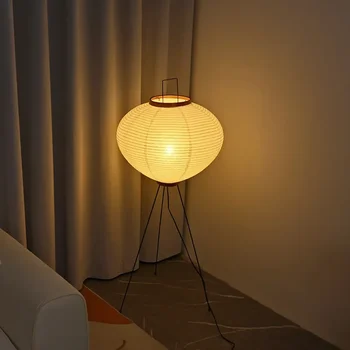 Japonez Wabi Sabi Lucrate Manual Din Hârtie De Orez, Lampa De Podea Nordic Vintage Camera De Zi Dormitor Decor Acasă Noptiera De Masă În Picioare Lumina E27