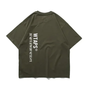 Japoneze WTAPS Bumbac Barbati Casual T-shirt-uri de Moda de Vara Scrisoare de Imprimare tricou Vrac Scurte Gât Rotund Maneca Topuri