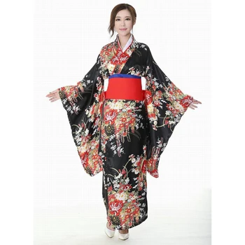 Japoneză Tradițională De Flori Geisha Kimono Pentru Femei Vintage Spectacol De Teatru Costum De Halloween Cosplay Naiba Fete Enma Femei Sakura Costum