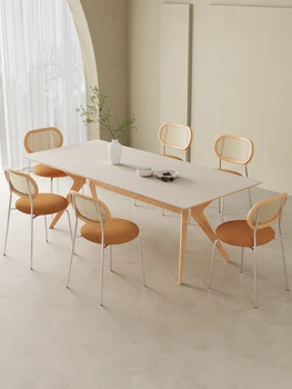 Jurnal de culoare alb pur ardezie masa minimalist Modern, de uz casnic crema de vânt masă și scaun.