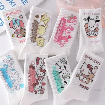 Kawaii Sanrio Anime Pochacco Cinnamoroll Melodia Mea Ciorap De Bumbac Desene Animate Drăguț Hello Kitty Japoneză Versatil Dulce Ciorapi Fete