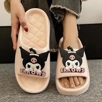 Kawaii Sanrio Kuromi Papuci De Casă Anime Desene Animate Drăguț Cuplu Stil De Interior Acasă Moale Cu Talpi Sandale Papuci Cadou De Ziua De Nastere