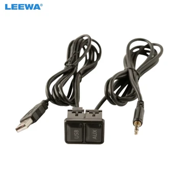 LEEWA Masina Extensie Adaptor USB AUX 3.5 mm de sex Masculin Audio MP3 AUX Cablu pentru Volkswagen Nissan Auto Universal Modele Auto #CA7191