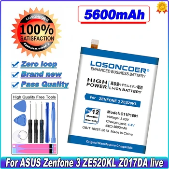 LOSONCOER 5600mAh C11P1601 Telefon Inteligent Bateriei Pentru ASUS ZENFONE 3 ZE520KL Z017DA Pentru ZenFone live ZB501KL A007 ZENFONE3 Baterie
