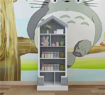 Lemn masiv creative în formă de casă cameră pentru copii simplă bibliotecă raft de depozitare stocare de cabinet cabinet rack