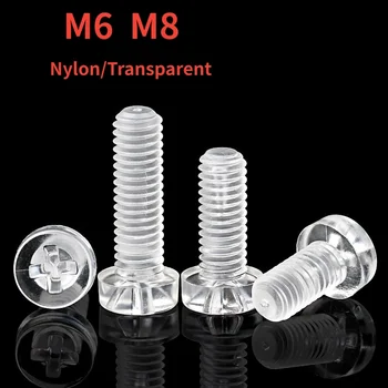 M6 M8 Acril Transparent Cruce Cap Rotund Nailon Șuruburi Din Plastic Clar Phillips Bolt