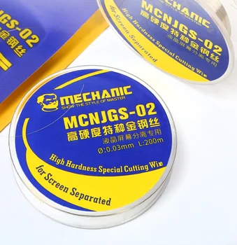 MECANIC MCNJGS02 Serie 200m Duritate Mare din Oțel Carbon de Aur, Molibden, Sârmă de Tăiere Linie De Separare Telefon Ecran LCD Tactil