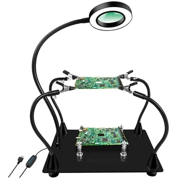 Magnetic Mână de ajutor Set Kit Cu 6X LED-uri Lampa de Marire, de Metal, Placa de Circuit Titular
