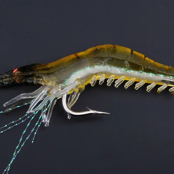 Mare Simulare Luminos Silicon Moale Momeală Artificială, Pescuit Creveți Creveți Platica False Atrage Momeli Cu Cârlig Ghimpată
