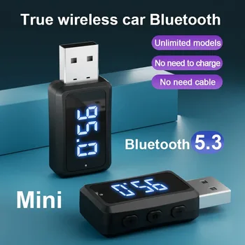 Masina Mini Bluetooth 5.3 5.1 Transmițător Receptor Auto Wireless Audio Pentru Auto Fm Radio Handsfree Apel de Alimentare USB Car Kit
