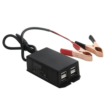 Masina Motocicleta Hub USB Stație de Încărcare pentru Telefon pentru Dc Convertor cu Acumulator Clip 4 Porturi USB Adaptor de Alimentare