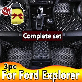 Masina de Podea Mat Pentru Ford Explorer Clasic U502 7seat 2016~2019 Non-alunecare Pad rezistent la apa Tampoane de Covoare din Piele de Podea Mat Accesorii Auto