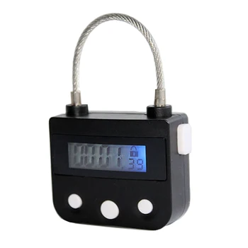 Metal, Timer, Blocare USB, Display LCD Metal Electronice Reîncărcabile Temporizator Multi-Funcție Lacăt Negru