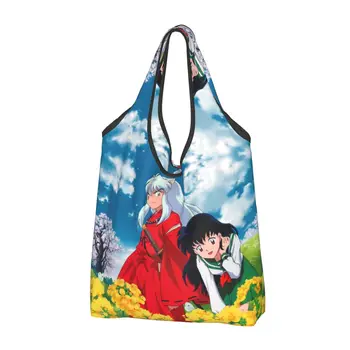 Moda Moda Inuyasha Cumpărături Tote Pungi Portabil Anime Higurashi Kagome Alimente Cumparator Geantă De Umăr