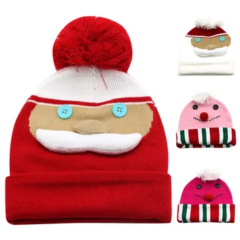 Moș Crăciun Pălării Tricotate Pentru Femei Amuzant Căciulă de Iarnă pentru Bărbați Pălării pentru Femei Căciuli Pentru Femei Navidad Capac Tricotate Pălărie Gros