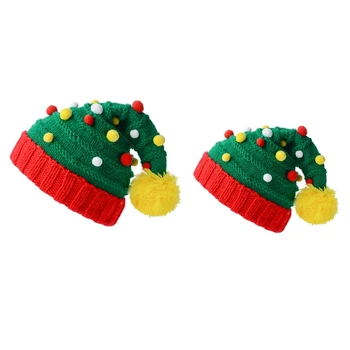 Moș crăciun Pălărie Unisex Confortabil Creativ Roșu și Verde Culoare Adult & Copii Pălărie de Crăciun pentru Vacanță de Crăciun Petrecere cu Ridicata