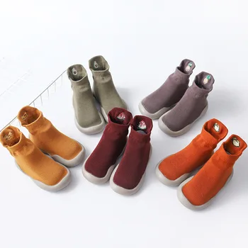 New Baby Boy Pantofi Model De Broderie Nealunecoase Etaj Șosete Copii Fete Moale De Cauciuc Unic Pătuț Copil Papuceii Copil Adidași