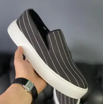New sosire cu dungi panza pantofi casual pentru barbati bord pantofi de moda mocasini slip pe piele barbati pantofi