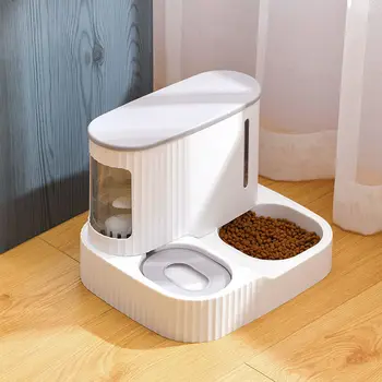 Newfully automată pet feeder pentru uscat și umed de separare, 3L mâncare de pisici castron, 850ML sticla de apa, de mare capacitate mâncare pentru câini și pisici