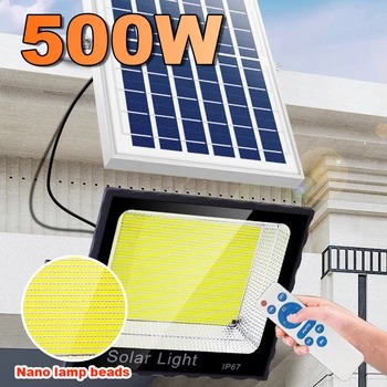 Noi 500W în aer liber, Solar Proiector cu LED de Mare Putere Ultra Luminos de Control de la Distanță rezistent la apa lumina Reflectoarelor Casă Curte, Garaj Iluminat