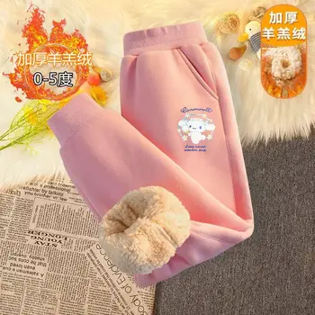 Noi Sanrio Pluș Pantaloni de Desene animate Japoneze Kawaii Cinnamoroll Gros Cald Pantaloni de Bumbac pentru Copii Miel de Pluș Pantaloni Toamna și Iarna