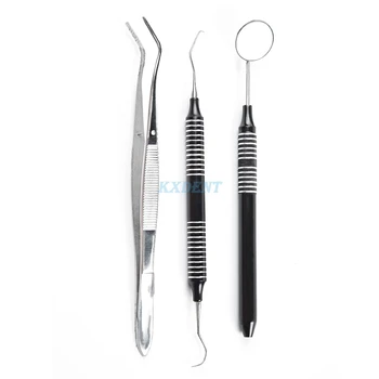 Noi de calitate 3Pcs/set Dentare Gura Oglindă Sondă Clește Pensetă Dinți Curat Kit de Igiena din Oțel Inoxidabil Pentru Oral Instrument de curățare