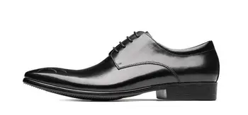 Noi subliniat toe pantofi barbati din piele high-top dantela-up pantofi casual pantofi de afaceri