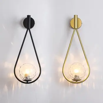 Nordic a DUS Moda Simplu Pahar Camera de zi Hol Living Creative Scara Dormitor Lampă de Noptieră Decorative Lampă de Perete