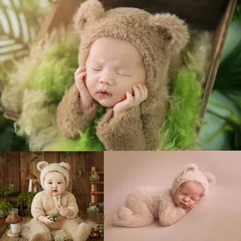 Nou-Născut Fotografie Prop Haine Băiat Fată Romper Baby Bear Costume Costum Nou-Născut Costum Fotografie Copil Recuzita Foto Împachetări
