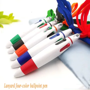 Noua Creatie Șnur Patru Culori Pix Office Speciale Multi-Color Pen Bloca Coarda Anti-A Pierdut Portabil Semnătura Pen