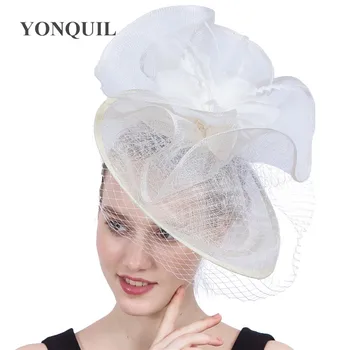Noua Moda Palarioare Pălării Biserica Caciulita Clip De Păr Sinamay Caciulita Fata De Partid Femei Nunta Derby Voaluri, Pălării Clipuri
