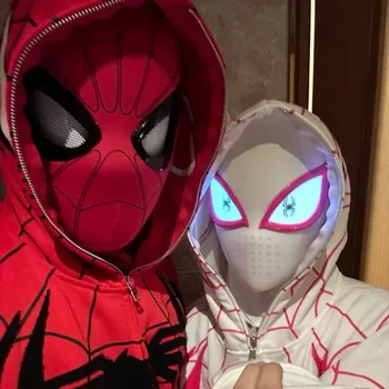 Noul Rimel Spiderman Pălării Masca De Cosplay Se Deplasează Ochii Electronice Masca Spider Man 1:1 De Control De La Distanță Elastic Jucării Pentru Adulți Cadou