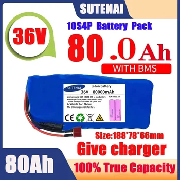 Original 36V baterie 10S4P120Ah bateria 500W baterie de mare putere 42V 120000mAh Ebike biciclete electrice BMS+42V2A Încărcător