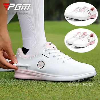 PGM Doamnelor Respirabil Pantofi de Golf pentru Femei Non-Alunecare rezistent la apa, Adidași cu Marca Buton Catarama Moale Pantofi sport Pot Pune Golf Tee