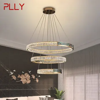 PLLY Contemporane de Cristal Agățat Pandantiv Lumini LED-uri de Lux Inele Rotunde Candelabru Lampă de Acasă Pentru a Trăi Sala de Mese