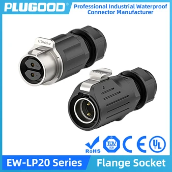 PLUGOOD EW-LP20 Industriale Conector rezistent la apa IP68 Rapid Conectarea Eliberarea Rapidă a Aviației Conector M20 2-12Pin de sex Masculin și de sex Feminin Plug