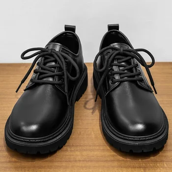 Pantofi pentru bărbați 2023 Noi de Vara Stil Britanic Neagra Casual din Piele Pantofi Barbati de Afaceri Rochie Capul Mare Lucru de Moda Pantofi