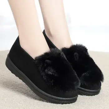 Pantofi plat pentru Femei de Toamnă și de Iarnă Acasă Postpartum Acasă Interior Grosime de Fund Non-alunecare Purta de Pluș Doamnelor Bumbac Pantofi de Moda