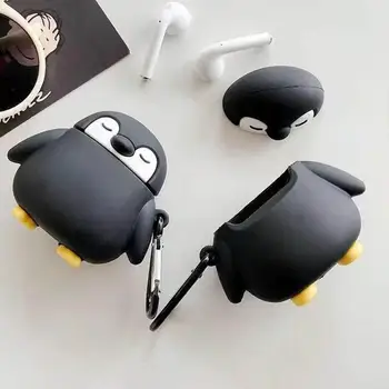 Pentru Aer podCase Pinguin Forma Cască 3D de Desene animate Drăguț Pinguin Silicon de Încărcare Cutie Accesorii de Protectie
